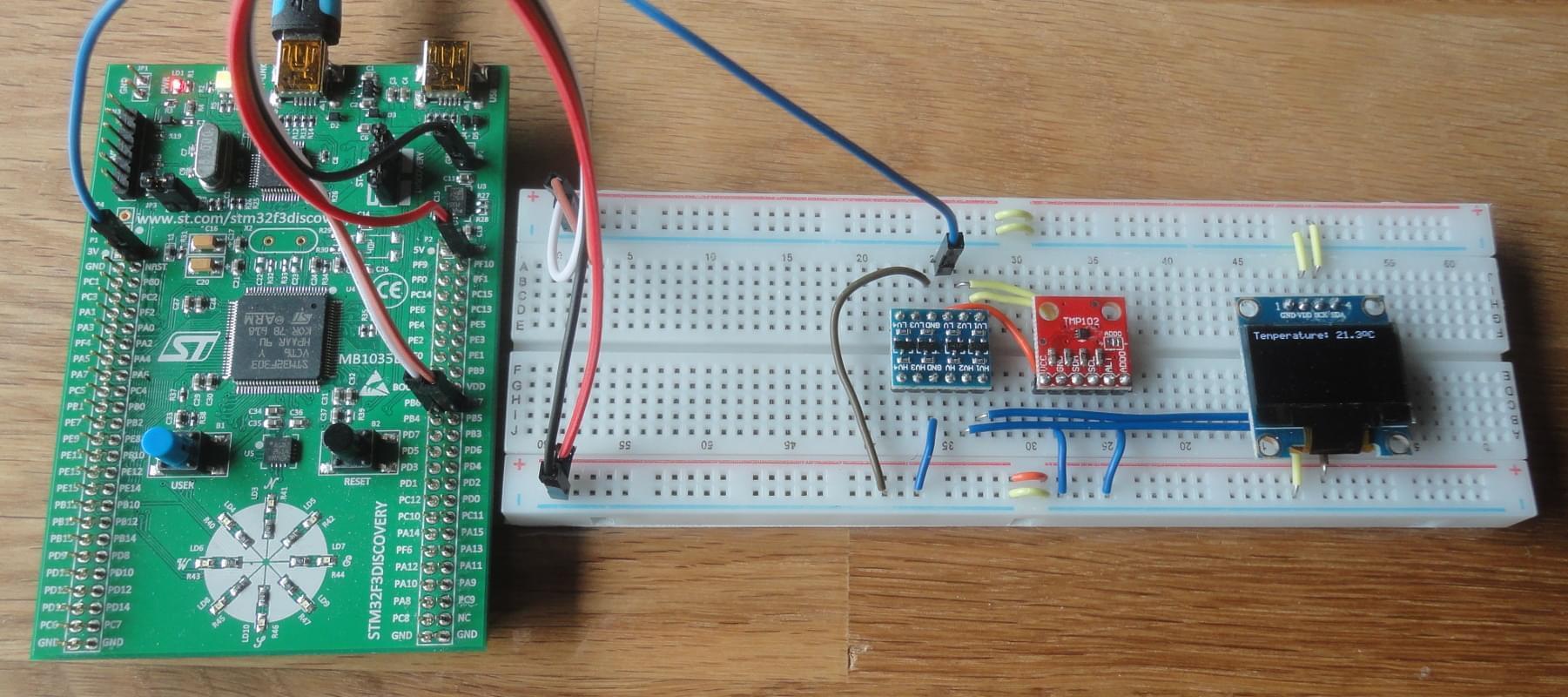 TMP102 measuring ambient temperature